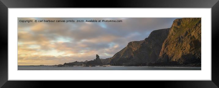 Hartland quay sunset  Framed Mounted Print by carl barbour canvas