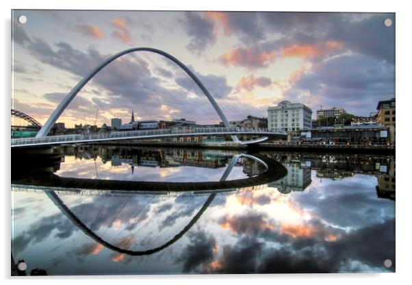 Newcastle Quayside Millennium Bridge Acrylic by David Thompson