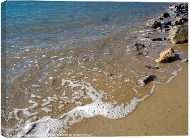 Sand, Sea and Rocks Canvas Print by Jane Metters