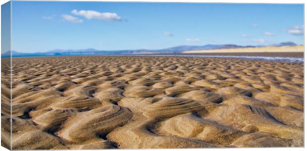 The textures of sand at the beach Canvas Print by Simon Marlow