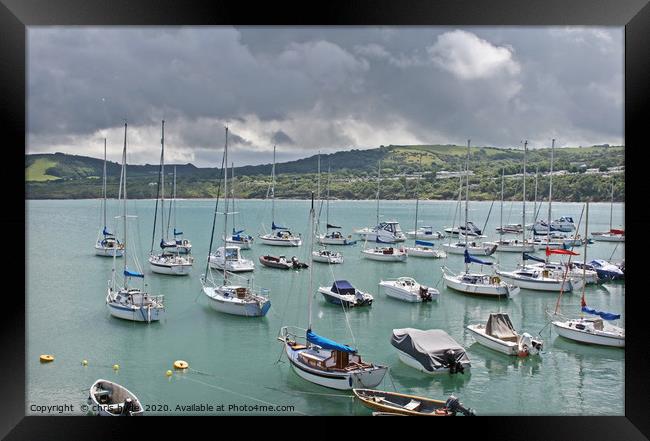 Yachts in New Quay Wales Framed Print by chris hyde