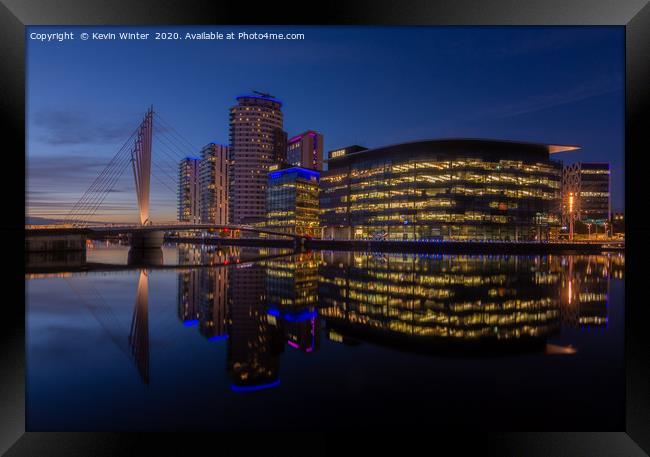 Bridge to the BBC at Salford Quays, Framed Print by Kevin Winter