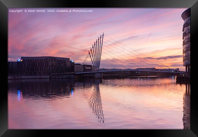 Sunset over Salford Quay Framed Print by Kevin Winter