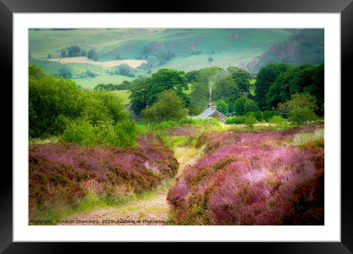 Moorland Cottage Staffordshire  Framed Mounted Print by Alison Chambers