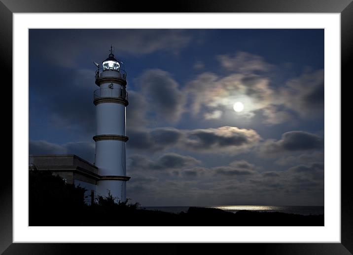 Lighthouse at night Framed Mounted Print by Chris Owen