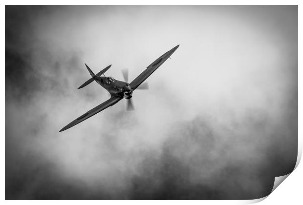 NHS Spitfire - Mono Print by J Biggadike