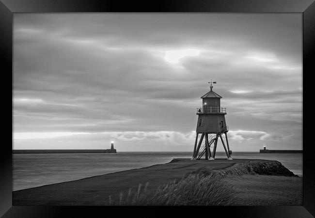 Herd Groyne Lighthouse Sunrise, South Shields Framed Print by Rob Cole