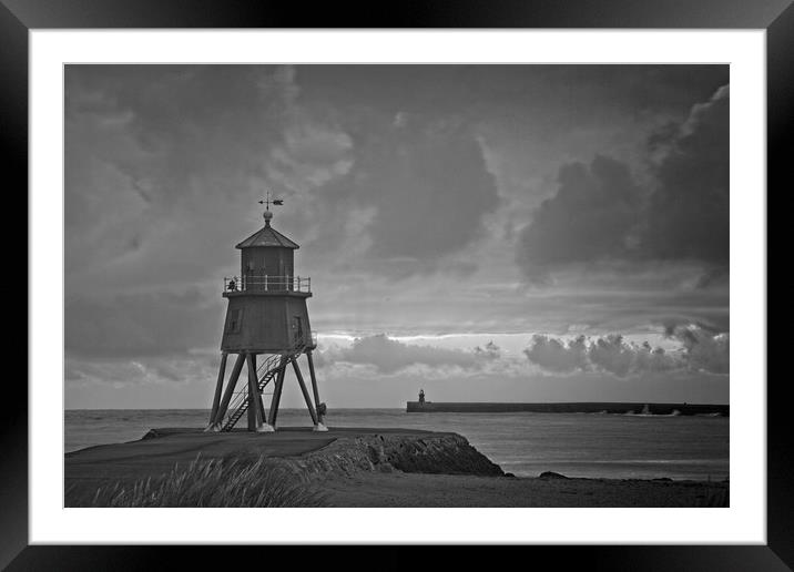 Herd Groyne Lighthouse Sunrise, South Shields Framed Mounted Print by Rob Cole
