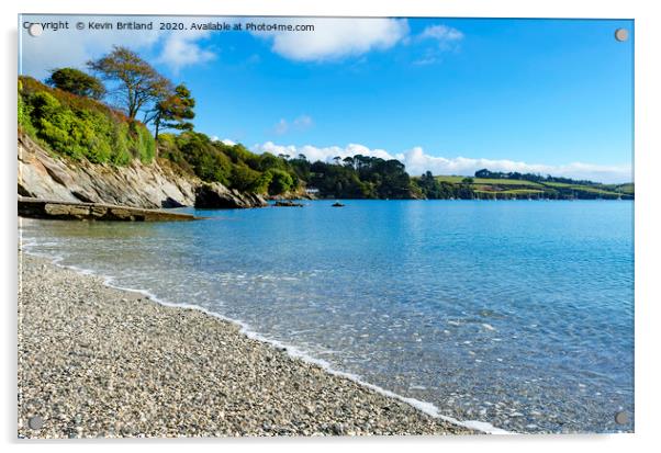 trebah beach cornwall Acrylic by Kevin Britland