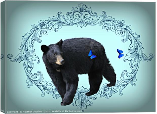The Bear and the Butterflies Canvas Print by Heather Goodwin