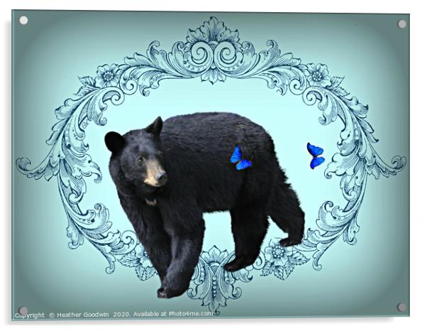 The Bear and the Butterflies Acrylic by Heather Goodwin