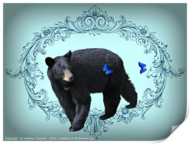 The Bear and the Butterflies Print by Heather Goodwin
