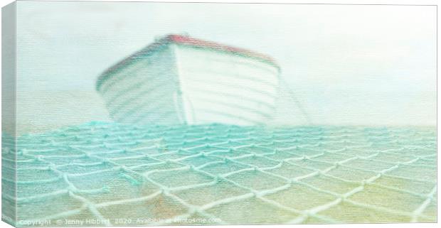Boat in mist Canvas Print by Jenny Hibbert