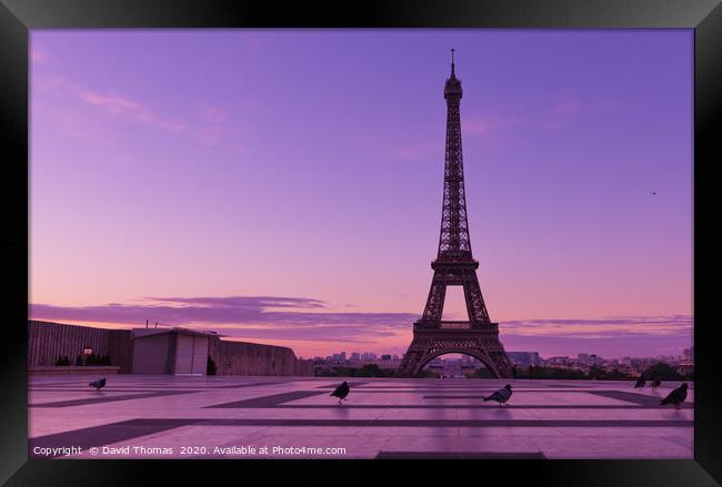 Golden Sunrise over Paris Framed Print by David Thomas