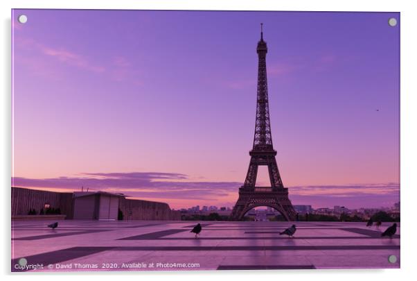 Golden Sunrise over Paris Acrylic by David Thomas