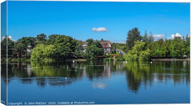 Looking over the Lake Canvas Print by Jane Metters