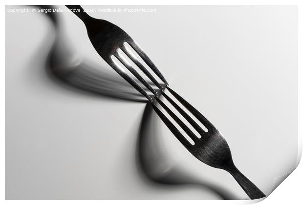 The fork shadows Print by Sergio Delle Vedove