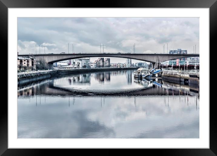 Glasgow Clyde Framed Mounted Print by Valerie Paterson