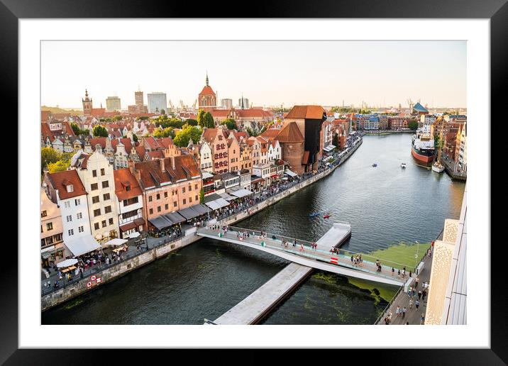 Gdansk, North Poland : Wide angle panoramic aerial Framed Mounted Print by Arpan Bhatia