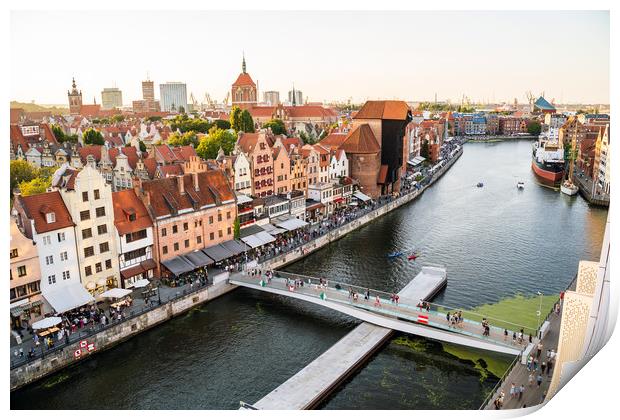 Gdansk, North Poland : Wide angle panoramic aerial Print by Arpan Bhatia