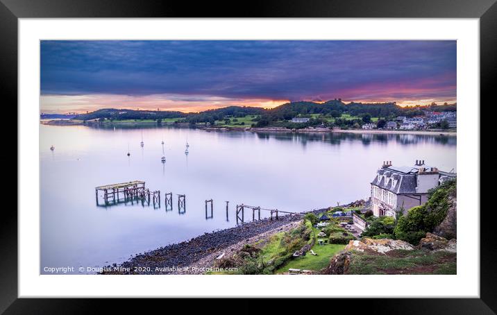 Hawkcraig Pier and the Forth View Hotel, Aberdour Framed Mounted Print by Douglas Milne