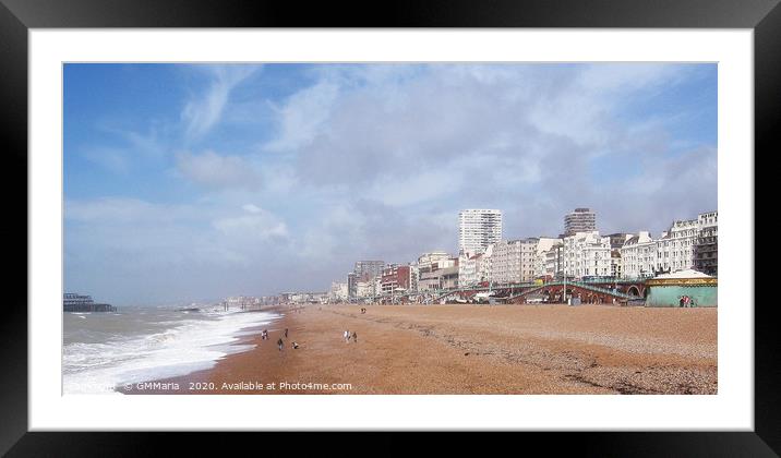  Sunny spring day on Brighton beach Framed Mounted Print by Maria Galushkina