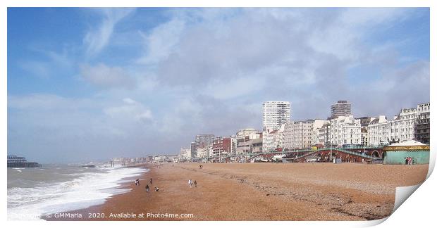  Sunny spring day on Brighton beach Print by Maria Galushkina