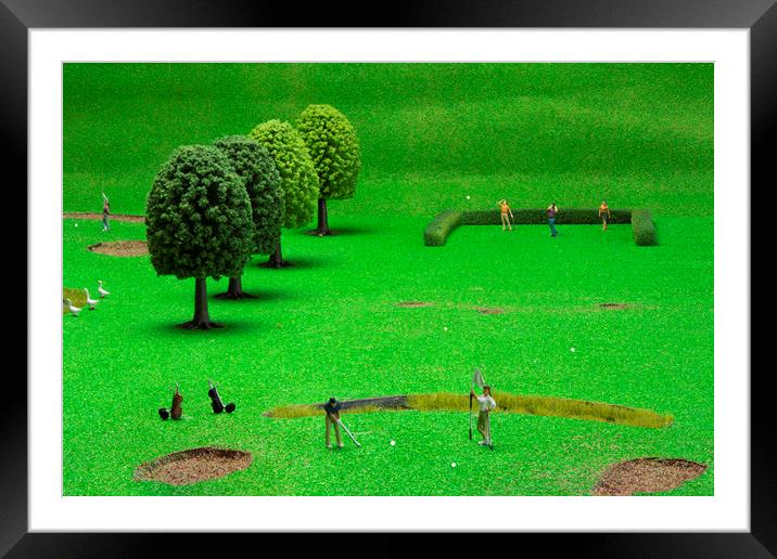 Little Golfers 2 Framed Mounted Print by Steve Purnell