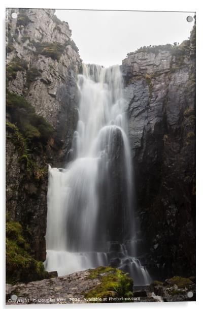 Wailing Widow Waterfall, Assynt Acrylic by Douglas Kerr