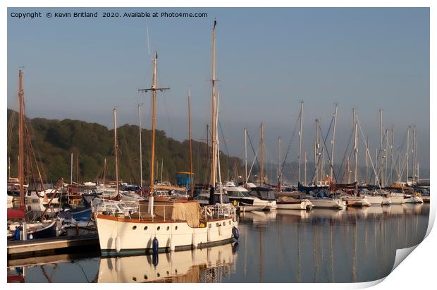 mylor yacht harbour cornwall Print by Kevin Britland