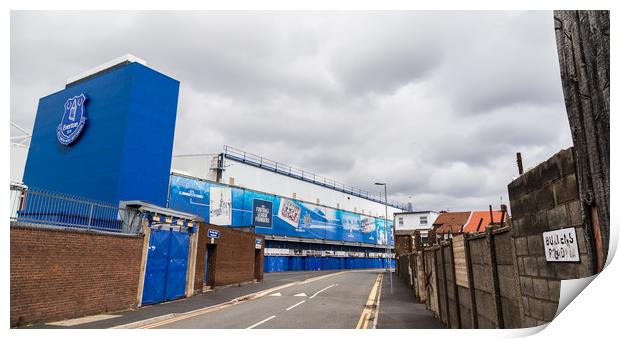 Bullens Road stand at Everton FC Print by Jason Wells