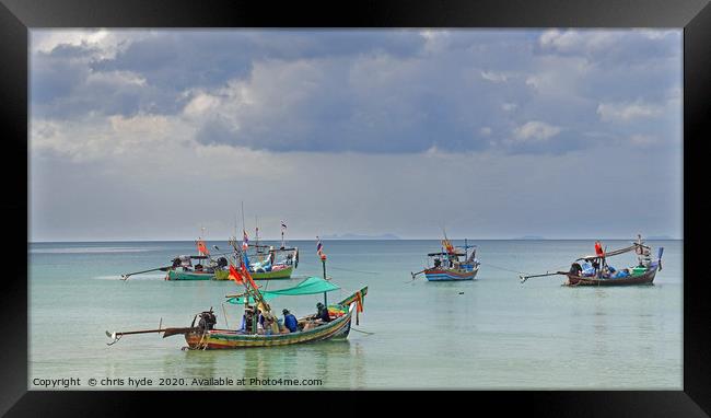 Fishing Boats in Kho Samui Framed Print by chris hyde