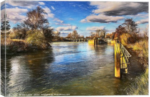 The Approach To Day's Lock Canvas Print by Ian Lewis