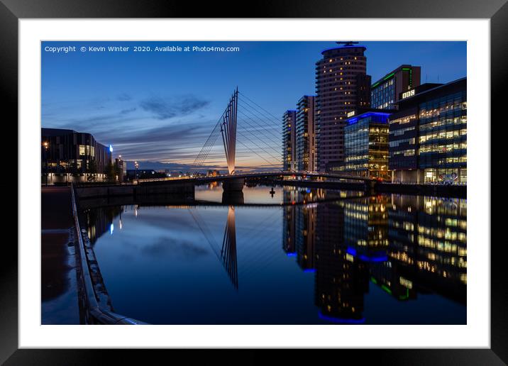 Bridge to the media City in Salford quay Framed Mounted Print by Kevin Winter