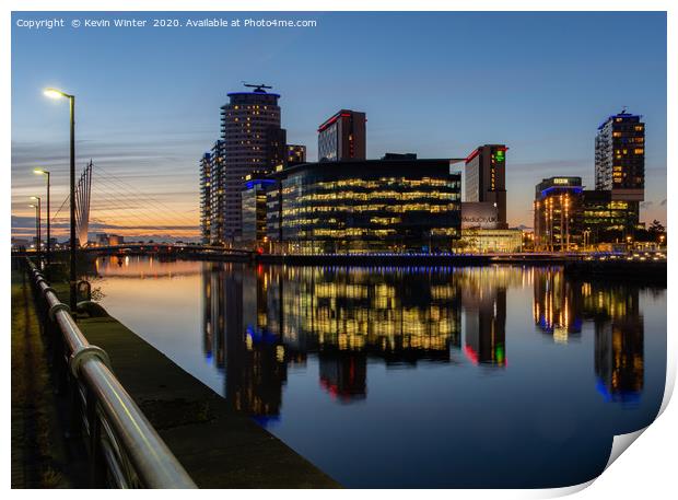 Across Salford quay Print by Kevin Winter