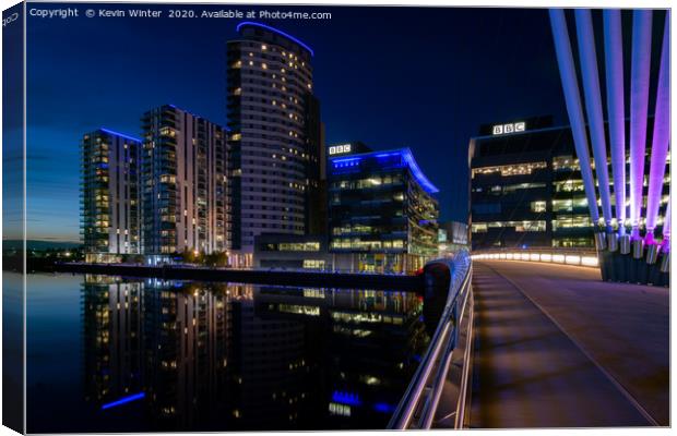 BBC Bridge in Salford quays Canvas Print by Kevin Winter