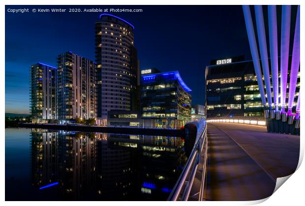 BBC Bridge in Salford quays Print by Kevin Winter