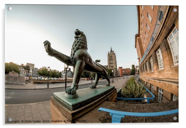 Lion Statue in Norwich, Norfolk Acrylic by Chris Yaxley
