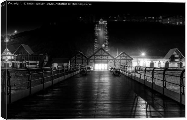 Saltburn Pier at Night Canvas Print by Kevin Winter