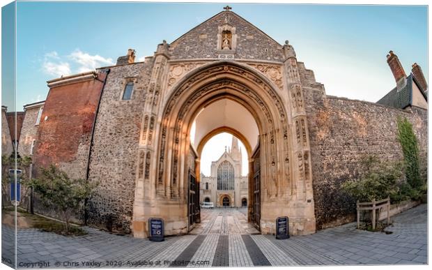 Erpingham Gate entrance to Cathedral Close Canvas Print by Chris Yaxley