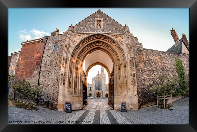 Erpingham Gate entrance to Cathedral Close Framed Print by Chris Yaxley
