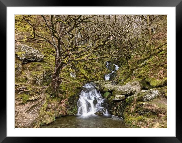 Majestic Waterfall in Elan Valley Framed Mounted Print by Simon Marlow