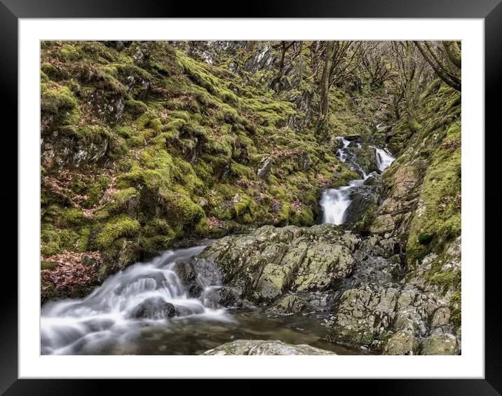 Stream running down in the Elan Valley, Wales Framed Mounted Print by Simon Marlow