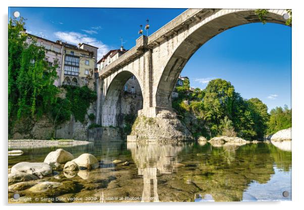 The bridge on the Natisone river in Cividale del F Acrylic by Sergio Delle Vedove