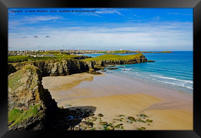 whipsiderry beach newquay  Framed Print by Kevin Britland