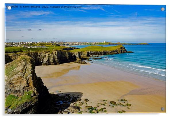whipsiderry beach newquay  Acrylic by Kevin Britland