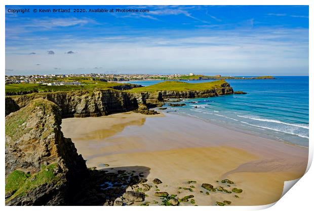 whipsiderry beach newquay  Print by Kevin Britland