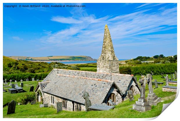 st enodoc church cornwall Print by Kevin Britland