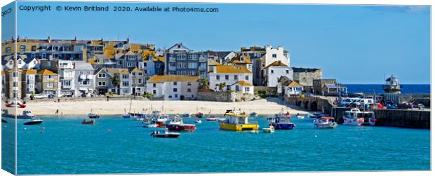 panoramic of st ives cornwall Canvas Print by Kevin Britland