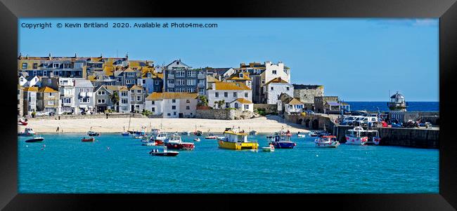 panoramic of st ives cornwall Framed Print by Kevin Britland